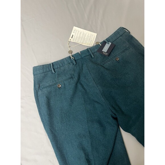 NWT Incotex Slowear Men's 52 US 33 Slim Fit Pattern 30 Wool Trousers Teal - Picture 3 of 13